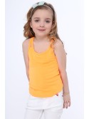 Girls\' T-shirt with double straps fluo orange NDZ7772 - Online store - Boutique